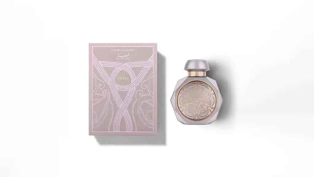 عطر سالفيا 90 مل بزجاجة فضية مزخرفة وغطاء أنيق